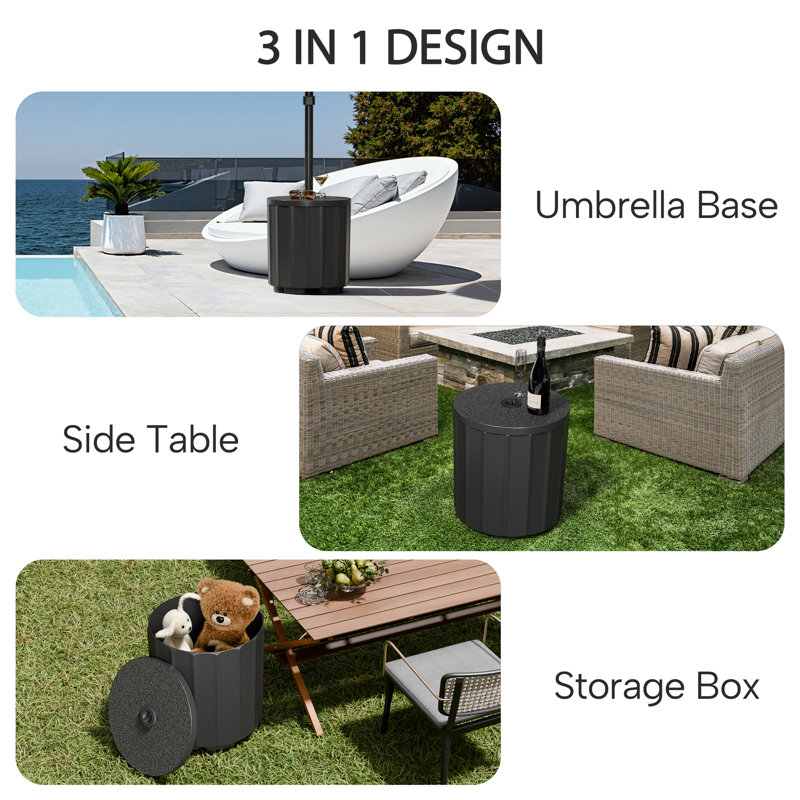 ChicFurnit 2026 Dense Fluted Design Modern Outdoor Patio Side